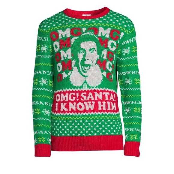 Elf Men’s Santa “I Know Him” Sweater - Picture 2 of 5
